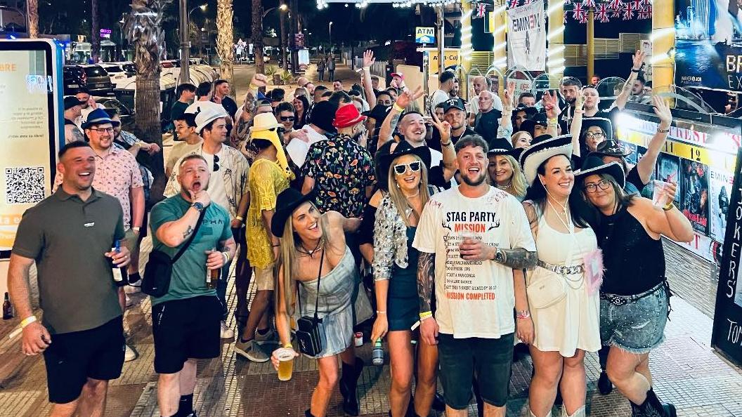 crowd on a night out